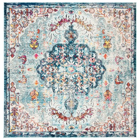 Safavieh 8 x 8 ft. Madison 400 Square Bohemian Traditional Rug - Navy & Light Blue MAD447K-8SQ